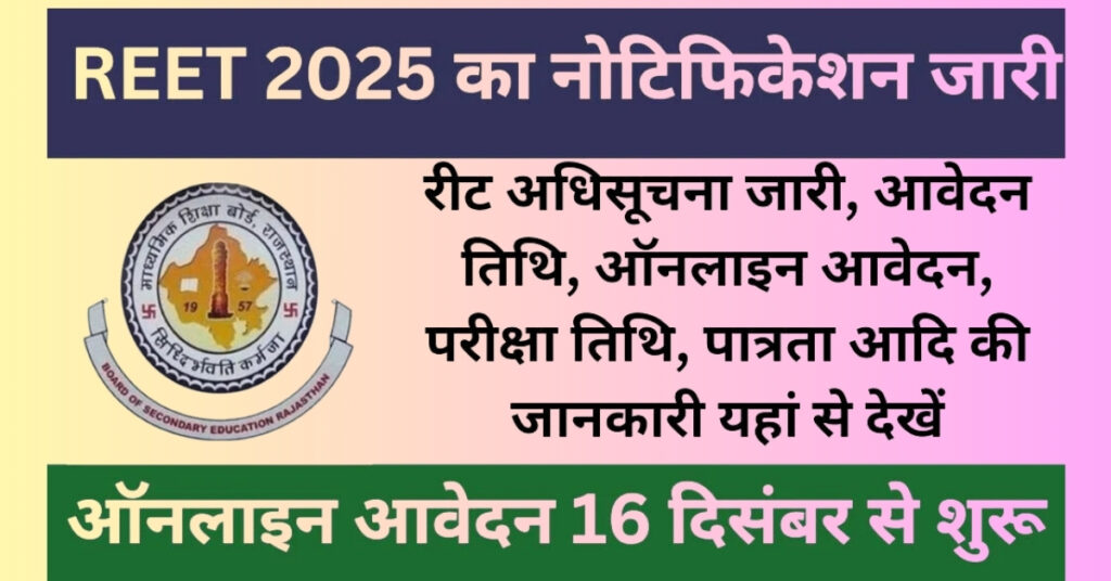 Rajasthan Board REET 2024 Online Form Apply